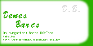 denes barcs business card